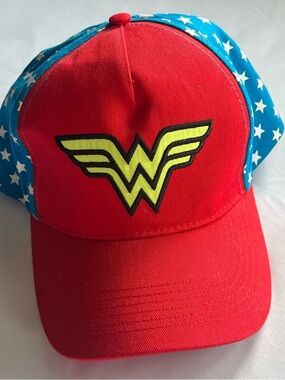 Wonder Woman Inspired Red & Blue Star Baseball Cap